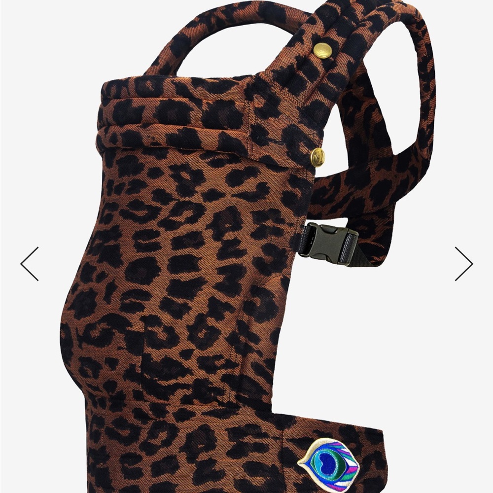 Leopard Print Kids Carrier with Peacock Detail